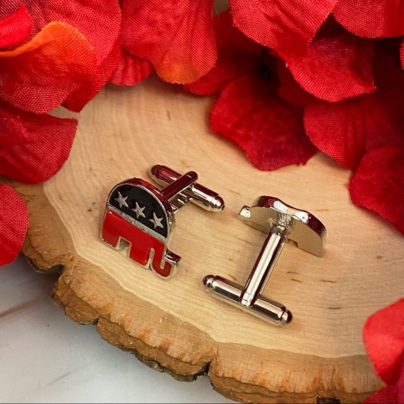 Republican U.S.A. GOP Elephant Cufflinks - Picture 11 of 15